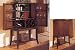 Beautiful Cherry Wine Rack Bar Server Mirrored Cabinet Diamond