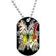 Colorful Tribal Butterfly Dog Tag Necklace
