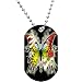 Colorful Tribal Butterfly Dog Tag Necklace