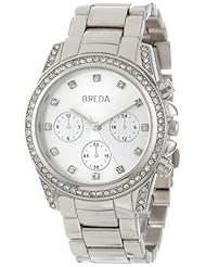Breda Womens 2358_setsilver Khloe Mini Boyfriend Rhinestone Metal Runway with Earrings Watch Set