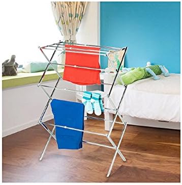 Focusis Chrome Folding Drying Rack (HCD-DRY03053) Clothes Horse Storage &amp; Organization Laundry Storage &amp; Organization