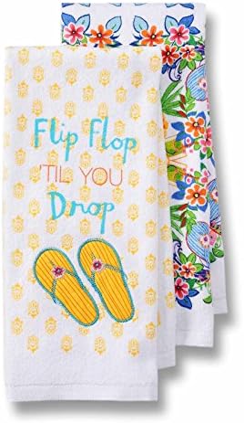 Celebrate Summer Together Everyday Set of 2 Printed Kitchen Towels - "Flip Flop 'Til You Drop"