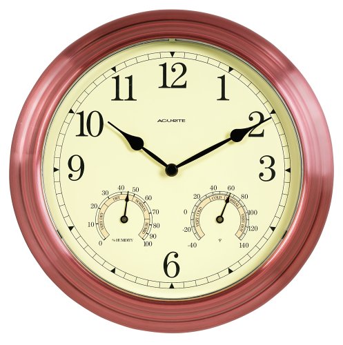 Chaney Instrument 14-Inch Copper Clock/Thermometer/Hygrometer