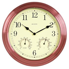 Chaney Instrument 14-Inch Copper Clock/Thermometer/Hygrometer