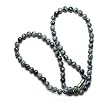 Snowflake Obsidian 6mm Bead Choker Necklace with Magnetic Snap Closure