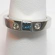 14K White Gold Blue and White Diamond Ring