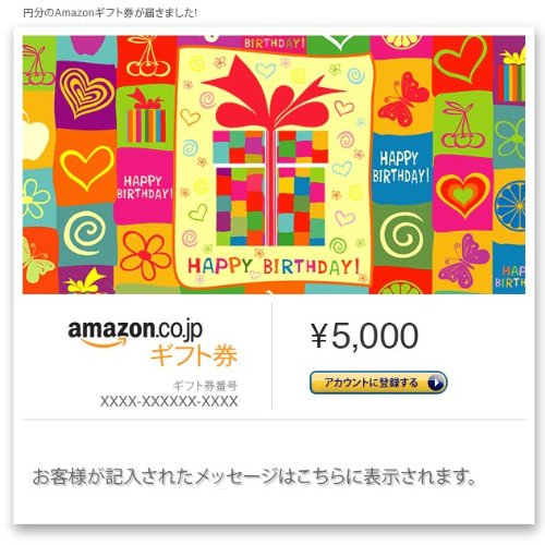 Amazonギフト券- Eメールタイプ - 誕生日 カラフルボックス