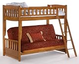 Newport Twin over Futon Bunk Bed plus Understorage Unit with Medium Oak Fin ....