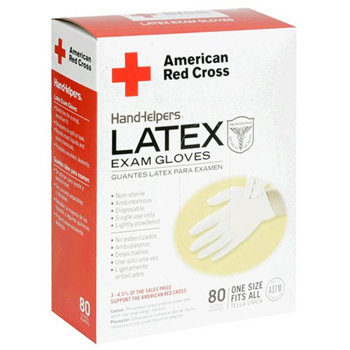 HealthPersonalCare: American Red Cross 1280 50 Disposable Latex Gloves, Case Pack, Six   80 Count Boxes  480 Pairs 