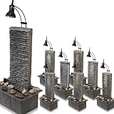 Zimmerbrunnen Wasserwand mit Pumpe & Licht 18x43x12cm