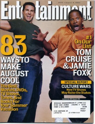 Entertainment Weekly August 6, 2004 Tom Cruise & Jamie Foxx Cover, Lindsay Lohan, Zach Braff