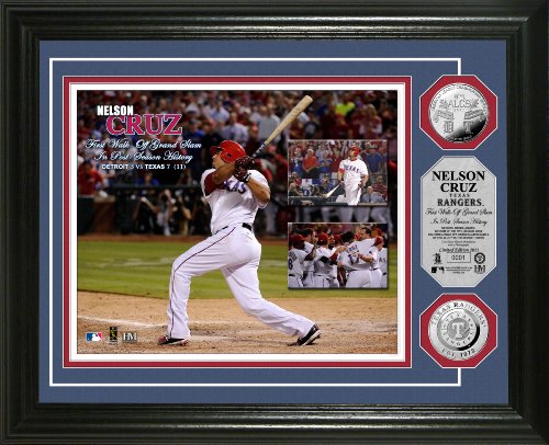 MLB Texas Rangers Nelson Cruz ALCS Walk Off Grandslam Silver Coin Photo Mint
