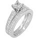 Jewelry : 1-1/3ct Diamond Wedding Ring Set in 14k White Gold (HI/I1)