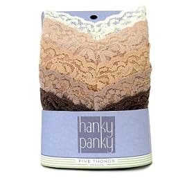 Thong Panties Hanky Panky Low Rise Lace Thong 5-Pack Panty
