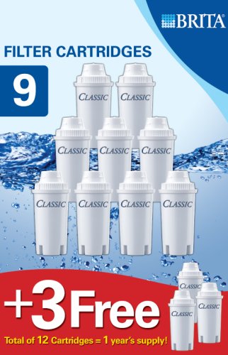 Brita Classic 9 + 3 Free Water Filter Cartridges