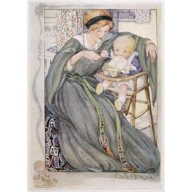 Photographic Print of BABY FED IN HIGH CHAIR from Mary Evans