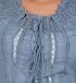 A & Co. Sheer Laced Blouse in Denim