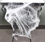 White Halloween Spiderweb Decoration with 10 plastic spiders 75ft coverage – Halloween Decorations