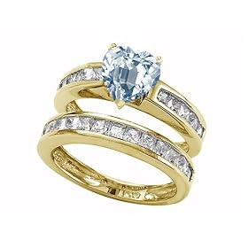 3.50 cttw Sterling Silver 14K Yellow Gold Plated Genuine Heart Shape... by Finejewelers