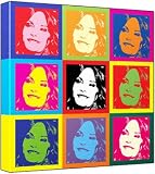 Jaclyn Smith - Pop Art Print (2-Tone; Andy Warhol's Che Guevara Style) 30 x 30 x 2 cm Medium Square Deep Box Canvas