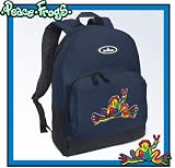Peace Frogs Backpack Navy Blue Super Cool for Travel or School Bags - Best Unique Gifts For Boys, Girls, Adults, College Students, Men or Ladies