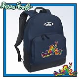 Peace Frogs Backpack Navy Blue Super Cool for Travel or School Bags - Best Unique Gifts For Boys, Girls, Adults, College Students, Men or Ladies
