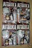 Harvesters of Sorrow Metallica Figure Set of 4 Individually Carded NOT Mint Outer Packages...Each Packaged Figure Contains Part of Lars Ulrich Drum Set