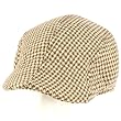 Men's Wool Blend Winter Duck Bill Ivy Cabby Driver Houndstooth Hat Cap Brown M/L