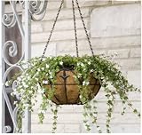 Panacea Products Classic Finial Series 14-Inch Hanging Basket, Black