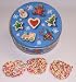 Gourmet Food : Scott's Cakes 1 lb. White Chocolate Covered Pretzel with Rainbow Jimmies in a Christmas Cookie Tin