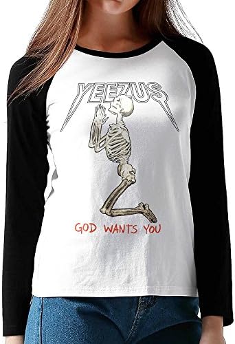 Attractive Women Kanye West-Yeezus Tour Merchandise Long Sleeve Baseball Crazy Raglan Shirts