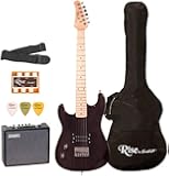 Rise by Sawtooth ST-RISE-ST-LH-BLK-KIT-1 Electric Guitar Pack, Left Handed, Black