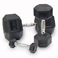 Rubber Coated Hex Dumbbell 80 lb. with Shipping