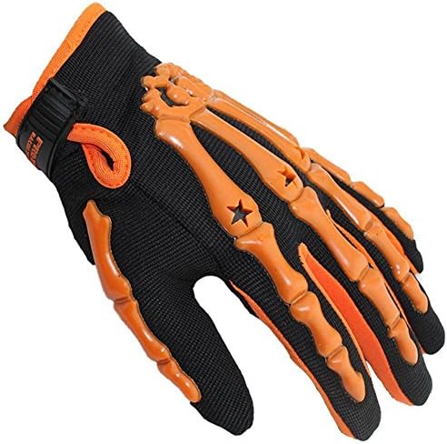 Deligloves Men Full Fingers Cycling Outdoor Skeleton Gloves Green Orange L