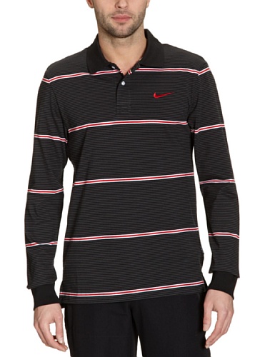 NIKE Herren Lang&auml;rmliges Poloshirt AD Club Jersey ST, black/sport red, M, 436605 Preisvergleich