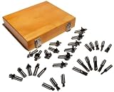 Denali 30-Piece Professional 1/2-Inch Tungsten Carbide Shank Router Bit Set in Wooden Box