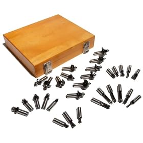 Denali 30-Piece Professional 1 2-Inch Tungsten Carbide Shank Router Bit Set in Wooden Box by Denali