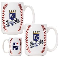 Kansas City Royals MLB 2pc Ceramic Gameball Mug Set - Primary Logo by Great American Products