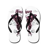 Artsmith, Inc. Kid's Flip Flops (Sandals) Butterfly Skull Free Spirit Wild Child - Medium