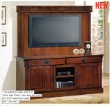 FLAT PANEL TV WALL UNIT IN DARK OAK FINISH