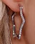 Sterling Silver and Crystal Star Hoop Earrings by Paris Hilton