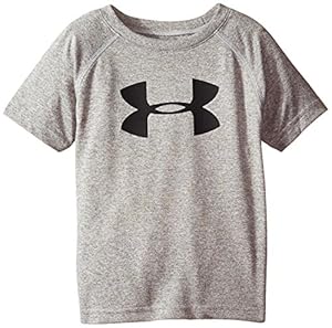 Under Armour Little Boys' Big Logo Short Sleeve Tee, True Heather Gray, 4T