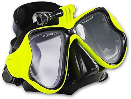 Eachgo Diving Masks GoPro Dive Scuba Diving Mask with Tempered Glass (Yellow)