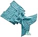 Hughapy Christmas Soft Mermaid Tail Blanket Handmade Living Room Sleeping Blanket for Kids Adult (71