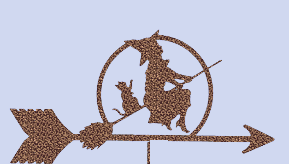 Witch w/ Broom Garden Stake Weathervane