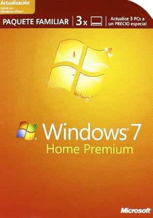 Microsoft Windows 7 Home Premium actualización Familia 3 PCs