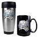 Golden State Warriors NBA Stainless Steel Travel Tumbler & Black Ceramic Mug Set - Primary Logo by Great American Products