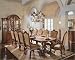 Kitchen & Housewares : Universal Furniture 4096 Series Villa Cortina Double Pedestal Table Dining Set with Upholstered Leat