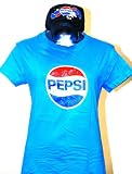 Pepsi 1980s Logo Women's Blue Vintage T-shirt & Black Baseball Hat Combination Pack