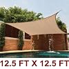 12 Ft X 12 Ft Sun Sail Shade Square Canopy Tan